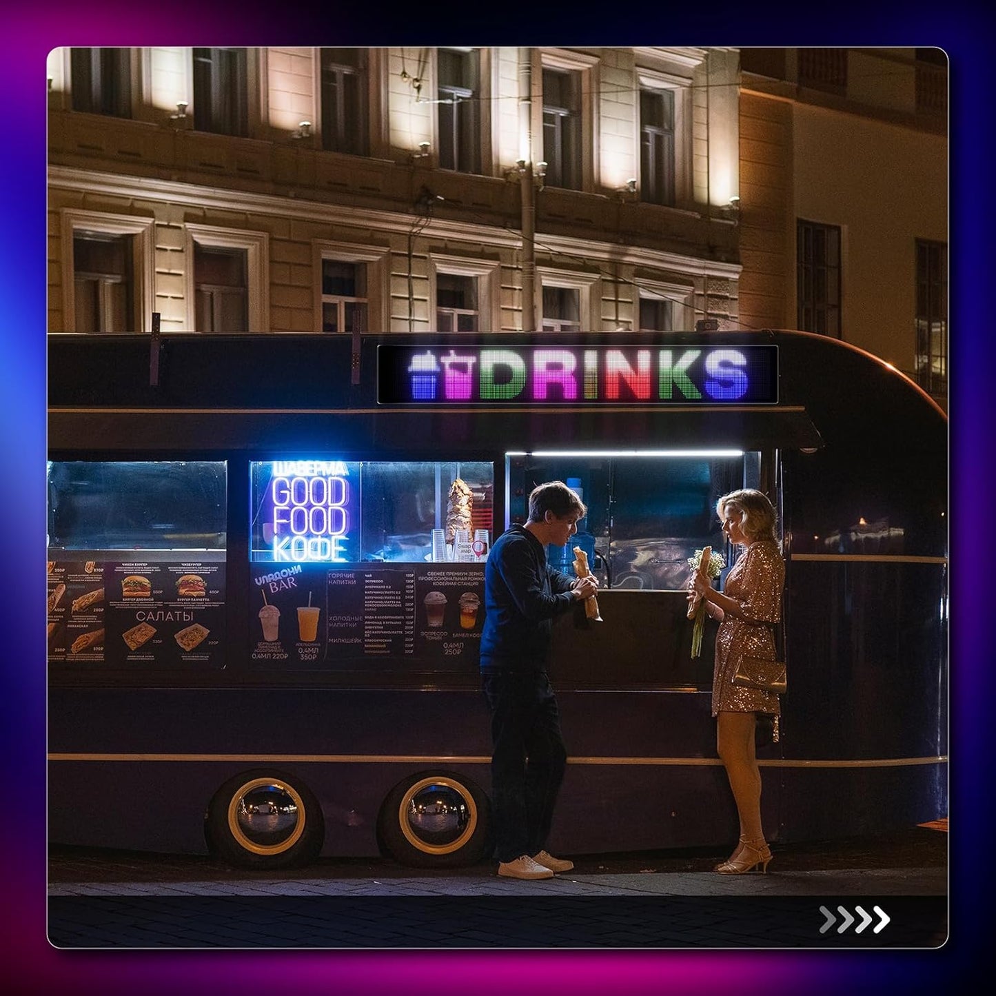 Large Programmable LED Sign, P5 Resolution Indoor Store LED Sign, Bluetooth App, Suitable for Commercial Retail Store Window Display (94.2CMx 20CM)