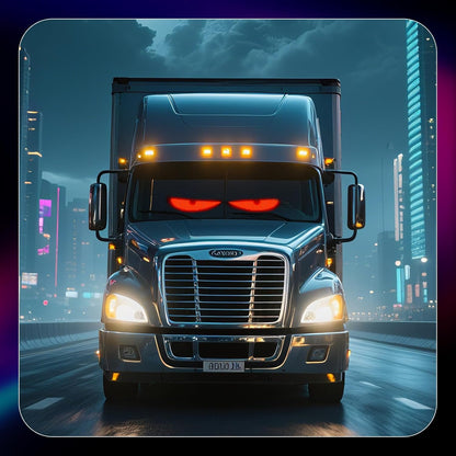 2 Pieces LED Eyes Truck Windshield, Car Devil Eyes Light, Flexible Scrolling Programmable LED Sign, Custom Editor Color, Animation, Text