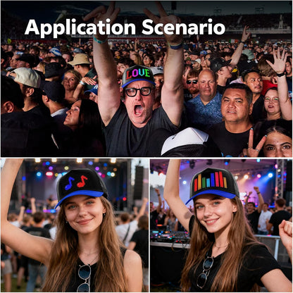 LED Hats, LED Display Screen Smart Caps,Bluetooth APP Control,Custom Text, Patterns, Animations for Party Christmas