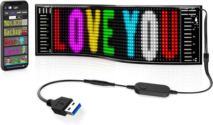 LED Devil Eyes Car Display Screen - 23x5 Inch Programmable Full Color Display