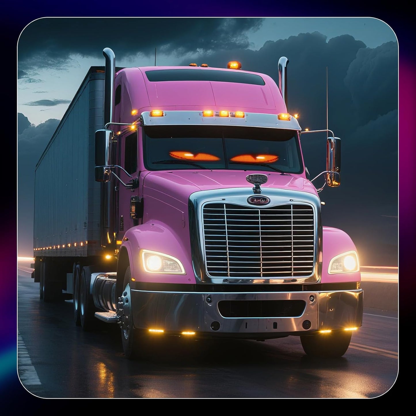 2 Pieces LED Eyes Truck Windshield, Car Devil Eyes Light, Flexible Scrolling Programmable LED Sign, Custom Editor Color, Animation, Text