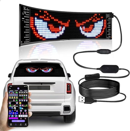 Double Row Scrolling LED Sign, Programmable Flexible LED Matrix Panel, Bluetooth APP Control, DIY Text, Patterns, Animations (37 x 8inch )