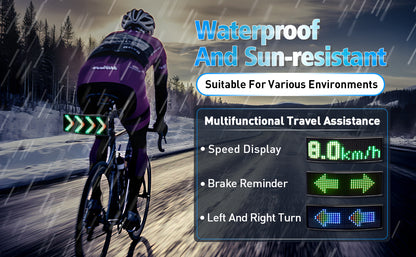 GOTUS Programmable LED Smart Bike Tail Light, Rear Bike Light, with Speedometer and APP Custom Text, Patterns, Animation Display, Suitable for Adults and Children on Roads and Mountains